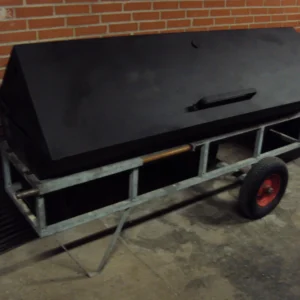 Stor grill m/låg på hjul