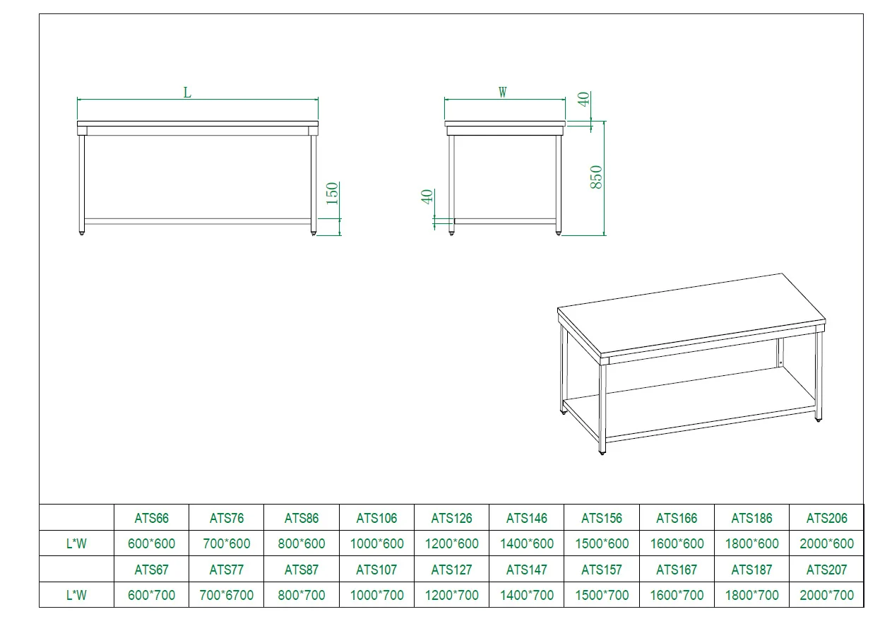 Arbeitstisch aus Edelstahl, 120 x 70 - Image 5