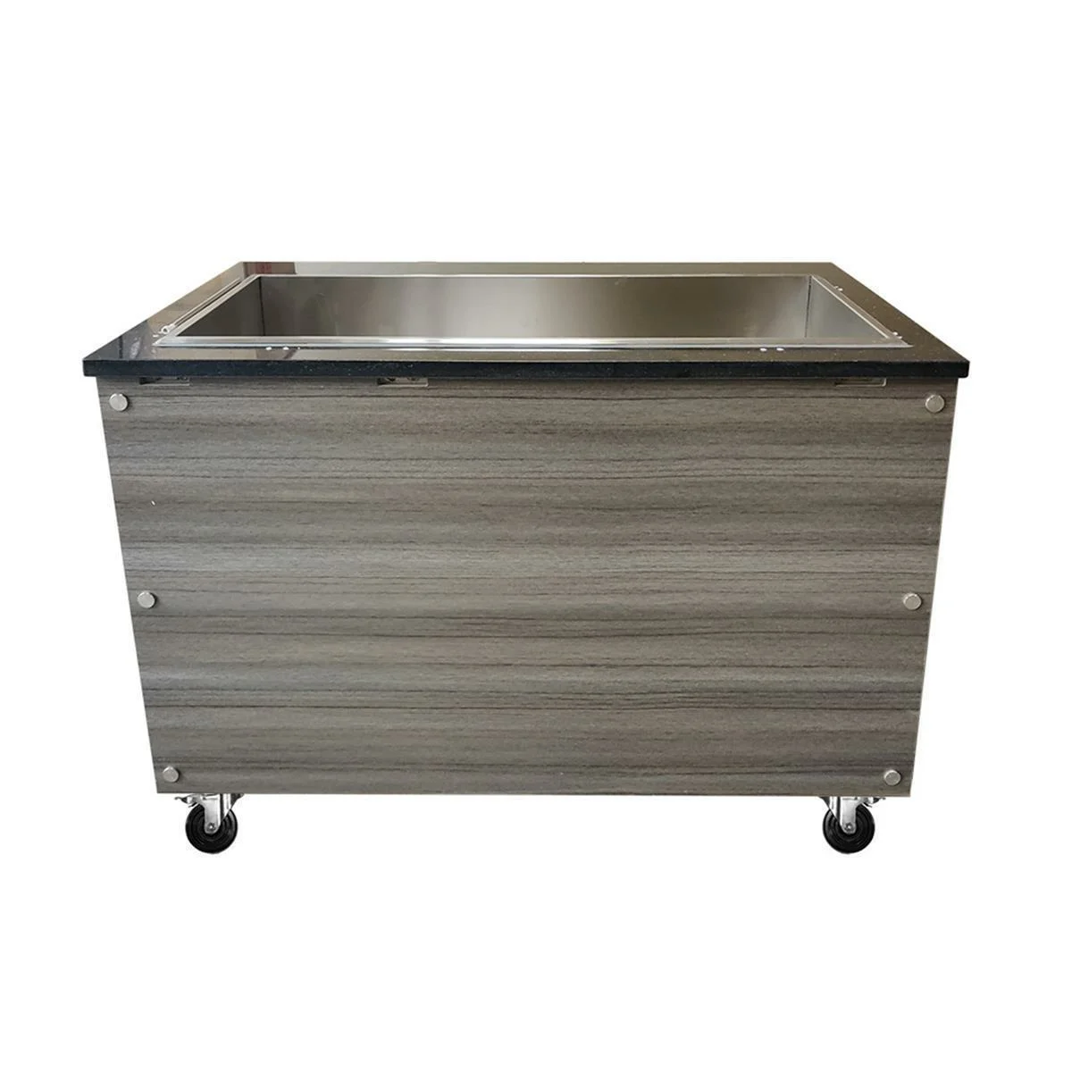 SNACK-Line Bain-Marie Theke 4x GN1/1, Granit rosa-grau, 153x82x85,5 - Image 2