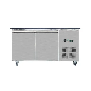SNACK-Line Bain-Marie Theke 4x GN1/1, Granit Star Galaxy schwarz, 153x82x85,5 Glasaufbau Klarglas mit Zwischenablage, H=496mm