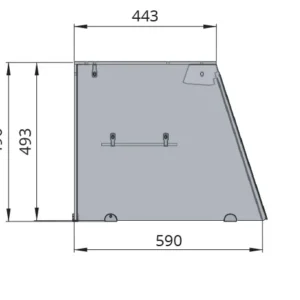 SNACK-Line Bain-Marie Theke 2x GN1/1, Granit Star Galaxy schwarz, 88x82x85,5 Glasaufbau Klarglas mit Zwischenablage, H=496mm