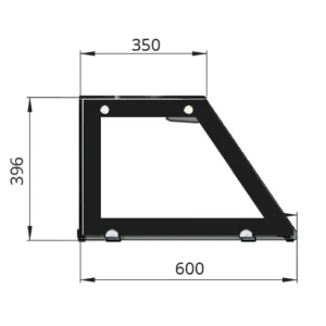 SNACK-Line Bain-Marie Theke 2x GN1/1, Granit Star Galaxy schwarz, 88x82x85,5 Glasaufbau Klarglas schwarzer Rand, ohne Zwischenablage, H=396mm