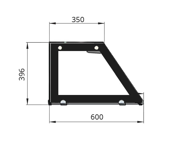 SNACK-Line Bain-Marie Theke 2x GN1/1, Granit Star Galaxy schwarz, 88x82x85,5 Glasaufbau Klarglas schwarzer Rand, ohne Zwischenablage, H=396mm