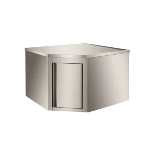 Wandhängeschrank aus Edelstahl, Eckmodul, für Schränke Bautiefe 400, 700 x 700