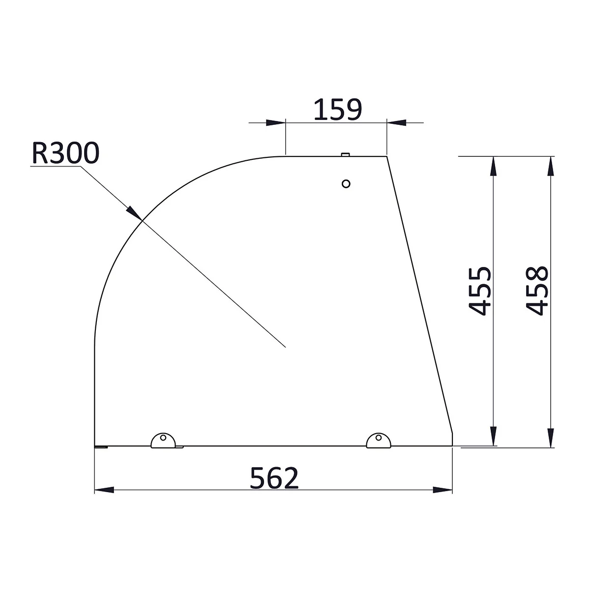 Saladette 3 Türen, 137 x 70 gebogener Glasaufbau, Klarglas - Image 2