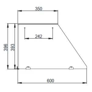 Glasaufsatz kurz, Klarglas, gerade kpl. für THSAI158