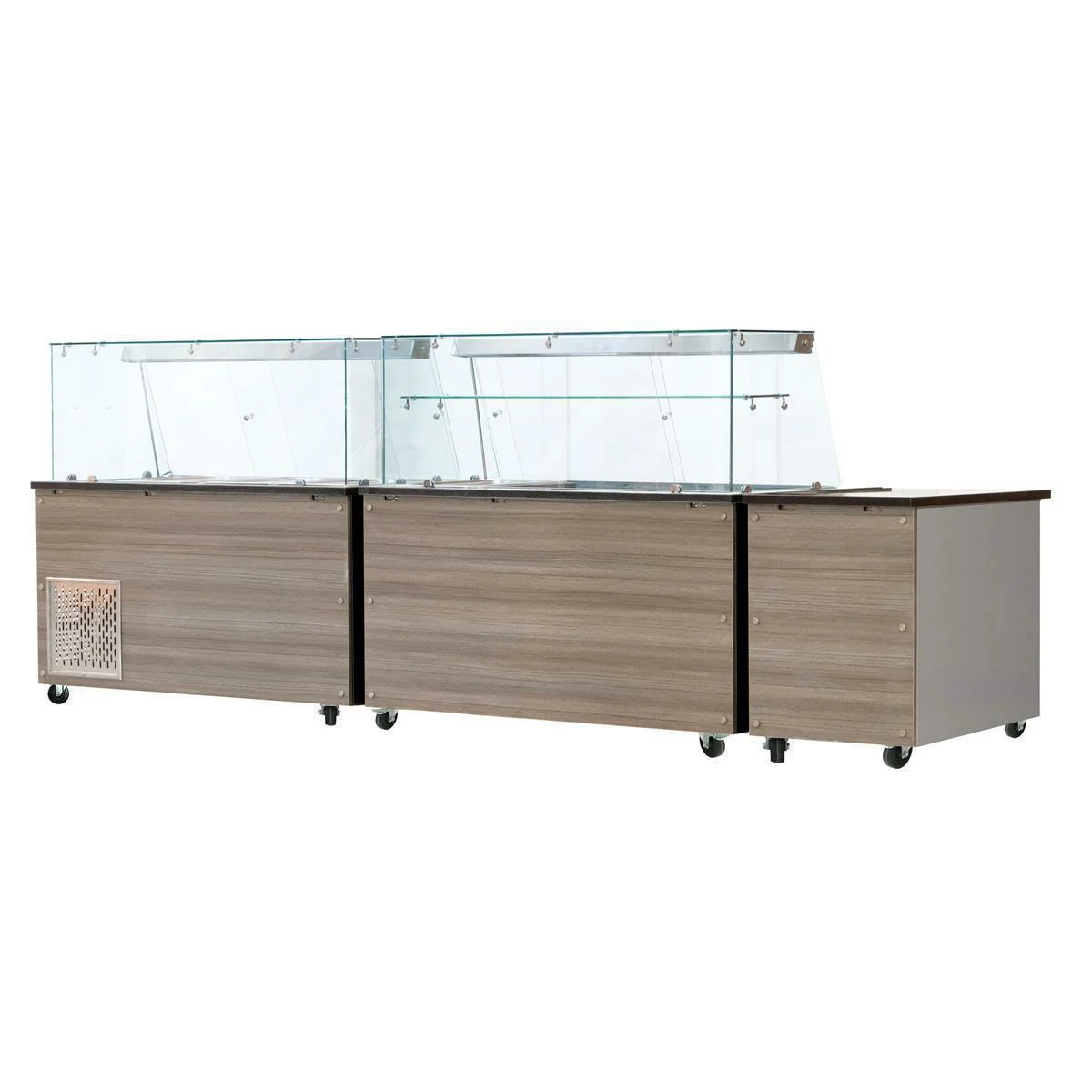 SNACK-Line, Kalte Theke, 4x GN1/1, Granit rosa-grau, OHNE Glas, 153x82x85.5 - Image 4