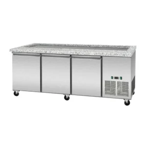 SNACK-Line, Kalte Theke, 5x GN1/1, Granit rosa-grau, OHNE Glas, 188x82x85.5