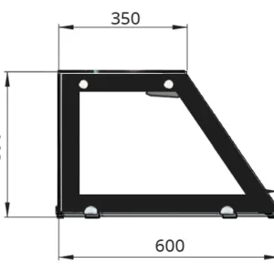 Glasaufsatz kurz, schwarzer Rand, gerade kpl. für THSA228