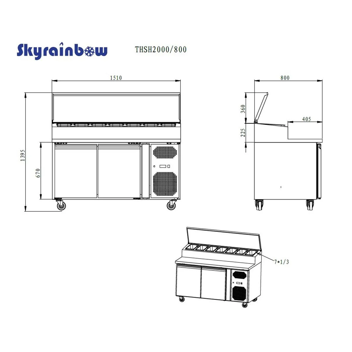 Zubereitungstisch 2 Türen, 151 x 80 - Image 3