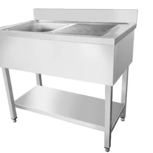 Spültisch aus Edelstahl, ein Becken links, 120 x 60