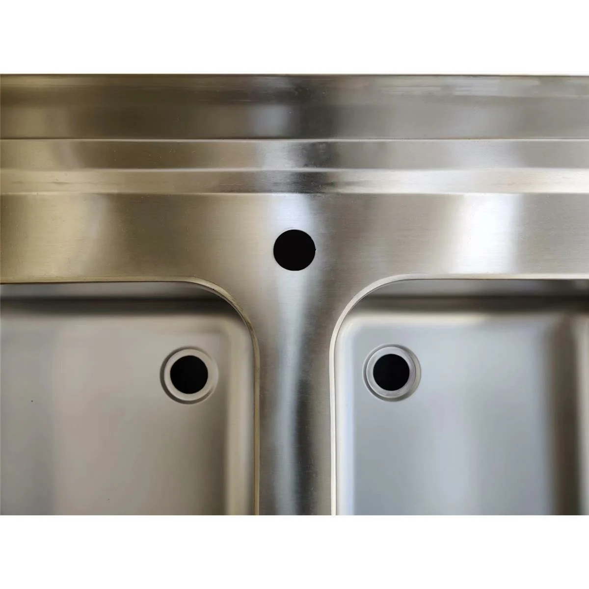 Spültisch aus Edelstahl, zwei Becken links, 180 x 70 - Image 3
