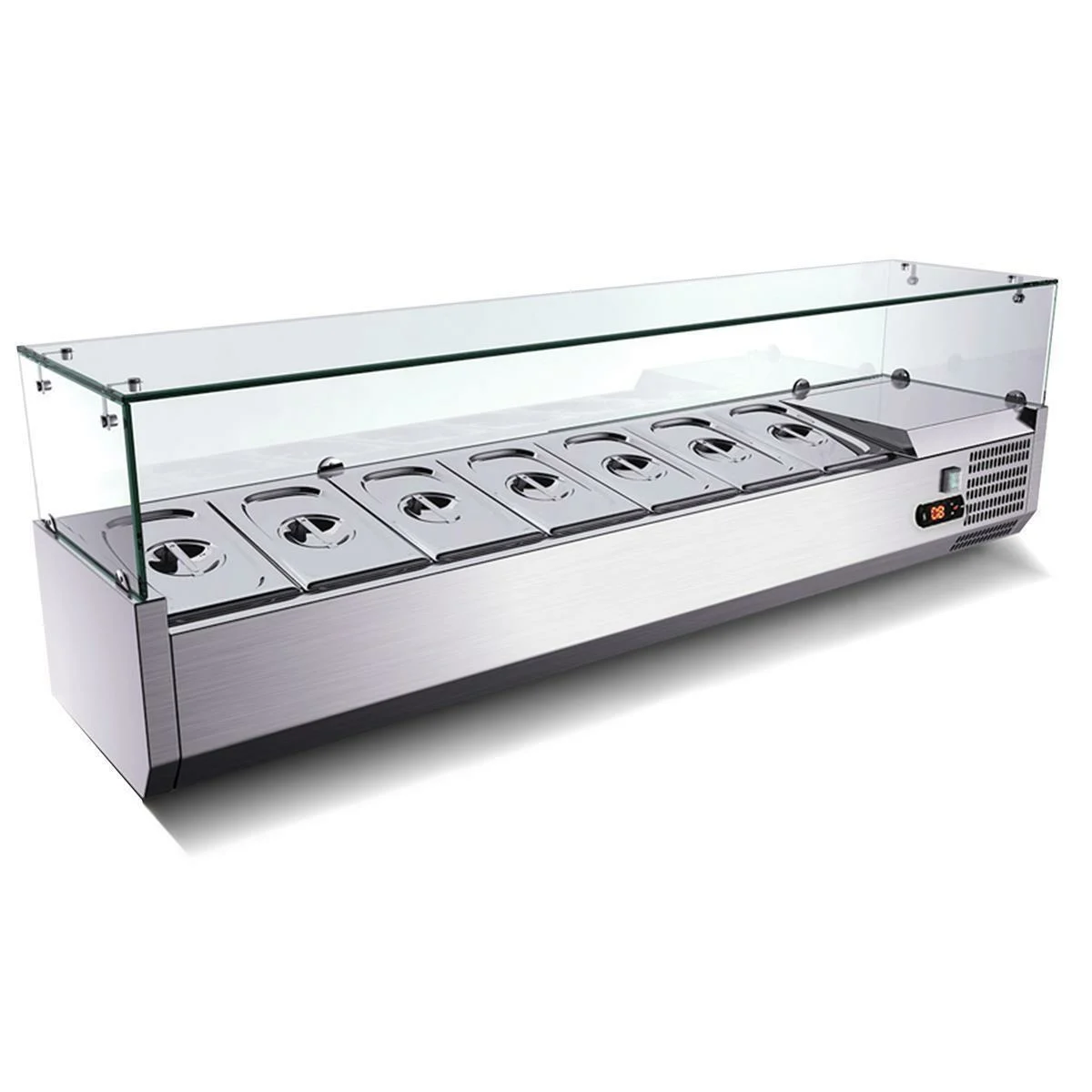 Kühlaufsatzvitrine GN 1/3, 120 x 40, Glasaufsatz - Image 2