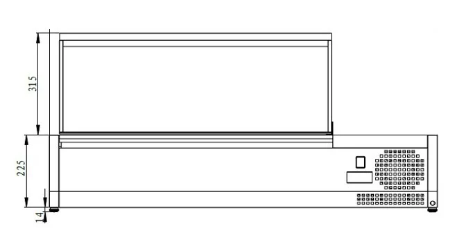 Kühlaufsatzvitrine GN 1/4, 120 x 34, Edelstahldeckel - Image 3