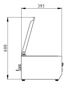 Kühlaufsatzvitrine GN 1/3, 200 x 40, Edelstahldeckel - Image 3