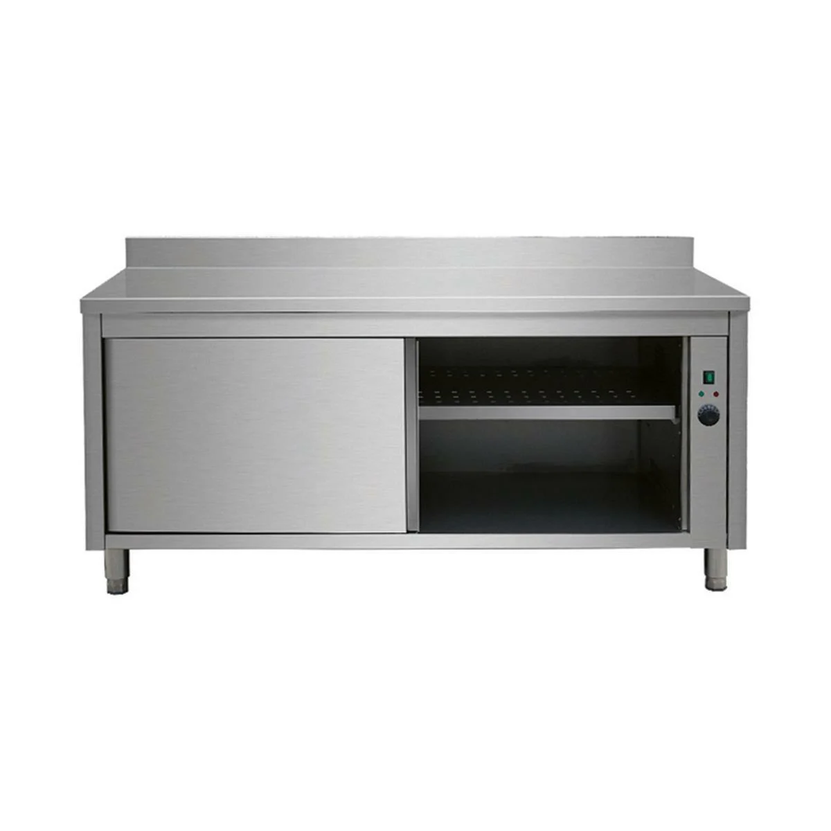 Stainless Steel Heated Cabinet with Upstand, 200 X 60